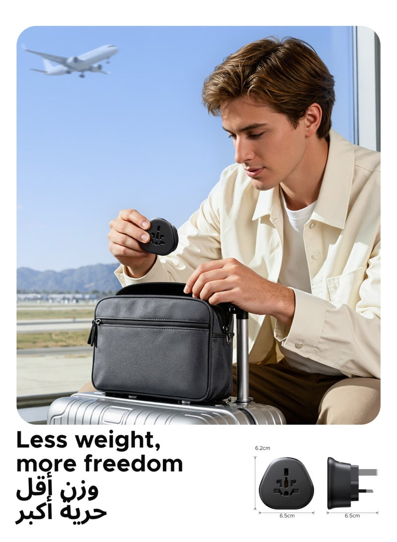 يو جرين محول كهربائي عالمي إلى الإمارات العربية المتحدة/دبي/المملكة المتحدة/السعودية/الاتحاد الأوروبي/ألمانيا، قابس سفر ثلاثي الأطراف، محول مقبس عالمي للسفر لرحلات العمل والعطلات والفنادق والمطارات - Image 4